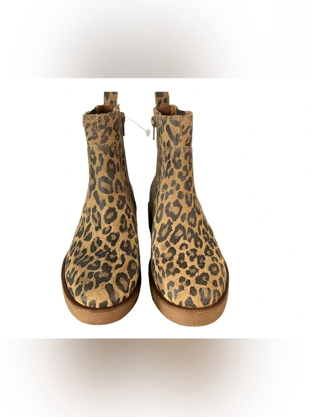 Lucky Brand Ressy Leopard Suede Chelsea Boots NWOT 7.5 Ankle Booties